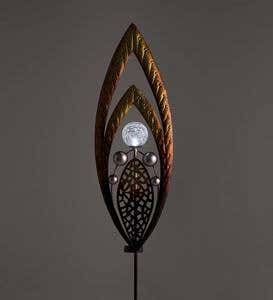 Metal and Glass Solar Spear Garden Stake