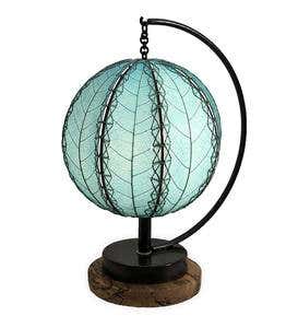 Orb Table Lamp with Leaf Shade - Multi