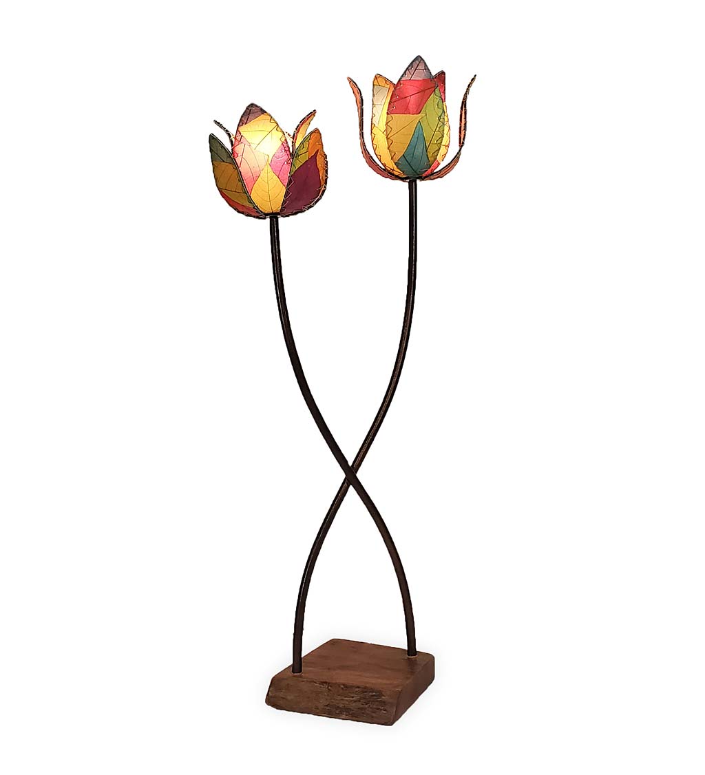 Handcrafted Twin Lotus Table Lamp