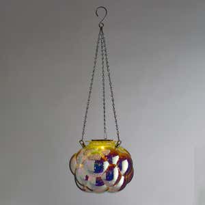 Hanging Bubbles Solar Iridescent Glass Light with 16" Hanging Chain
