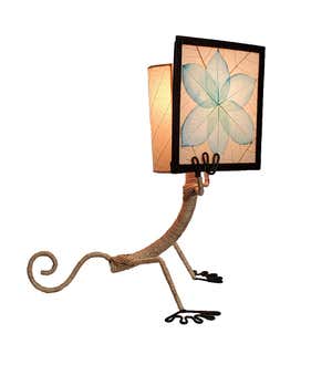 Handcrafted Reading Gecko Table Lamp - Multicolored
