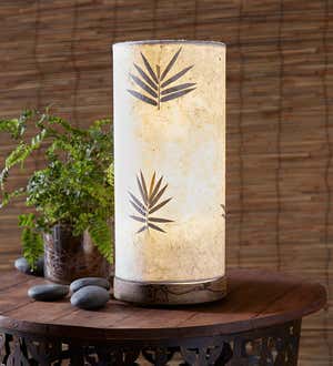 Handcrafted Tall Paper Cylinder Table Lamp