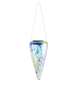 Handcrafted Blown-Glass Colorful Solar Hanging Lights - Blue