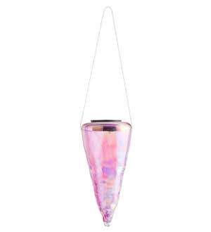 Handcrafted Blown-Glass Colorful Solar Hanging Lights - Purple