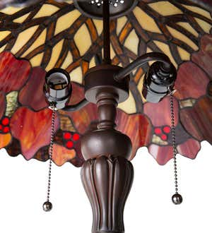 Tiffany-Inspired Fall Leaves Stained Glass Floor Lamp
