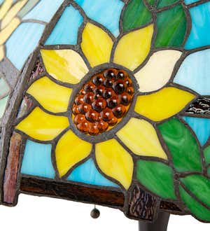 Tiffany-Style Stained Glass Sunflower-Themed Table Lamp