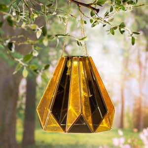 Golden Glass Hanging Solar Light