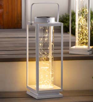19" Firefly Jar Lantern with Solar String Lights