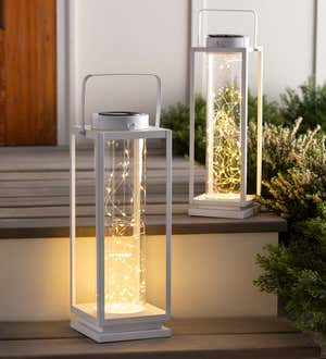 16" Firefly Jar Lantern with Solar String Lights