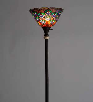Peacock Stained Glass Floor Lamp