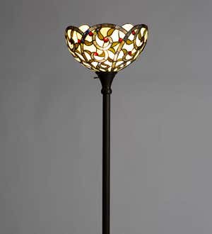 Red Jewels Stained Glass Floor Lamp