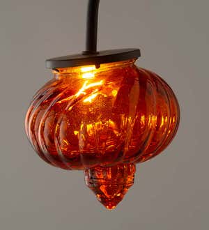 Solar-Powered Glass Lantern Stake in Red, Gold or Blue