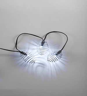 Silver Solar-Powered String Lights