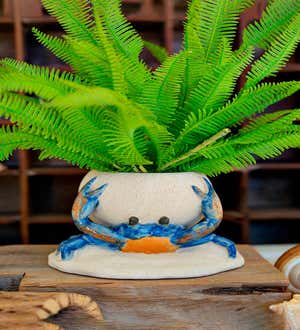 Blue Crab Ceramic Planter
