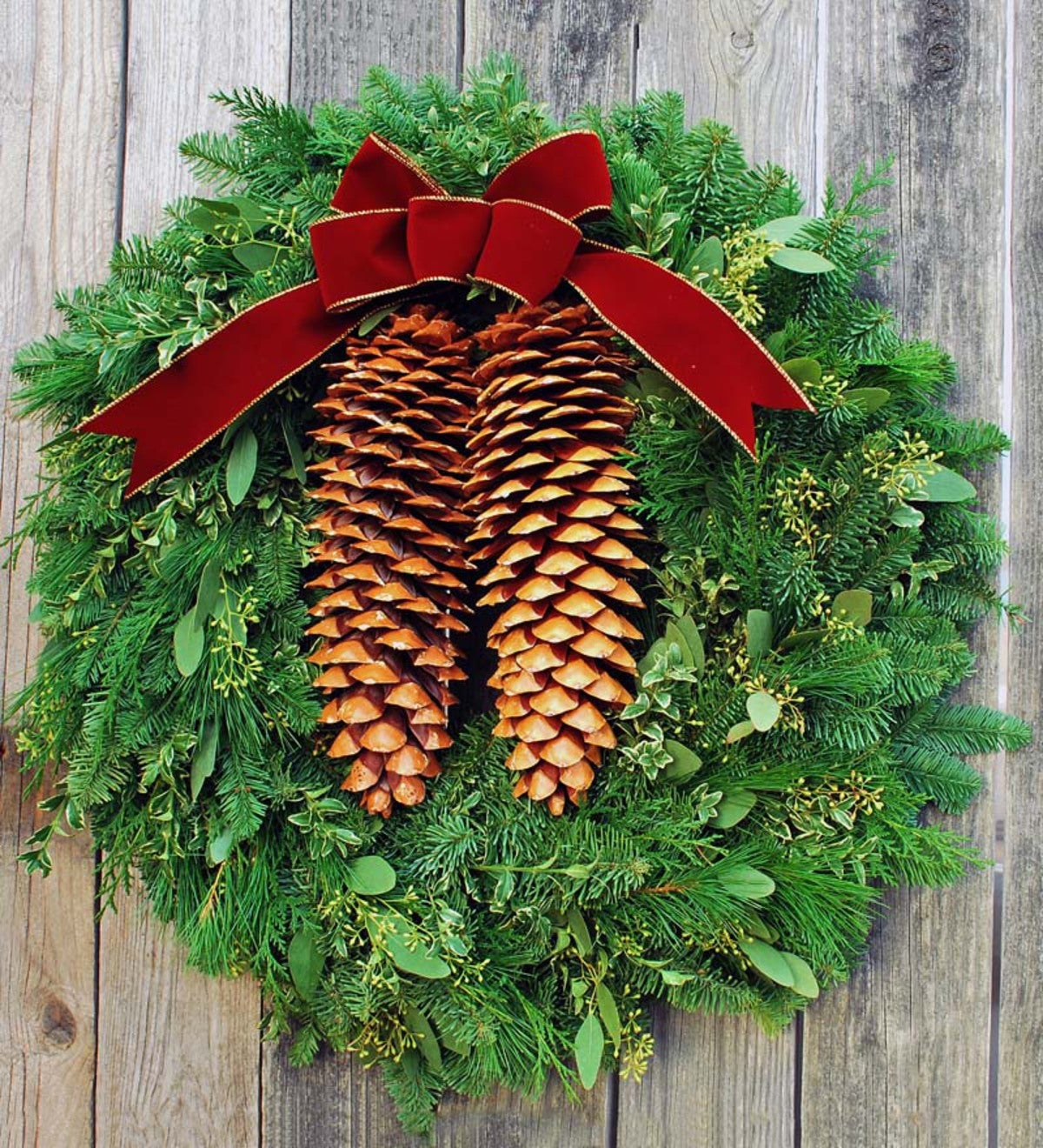 Handmade Fresh Tahoe Pine Holiday Wreath - 27"