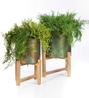 Green Planters for Indoors, Set of 2