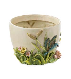 Cylinder and Round Birds and Flowers 3-Dimensional Planters