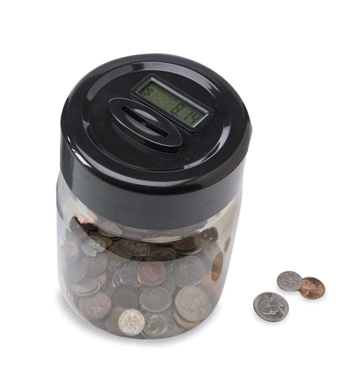 Digital Coin Counting Money Jar - Black
