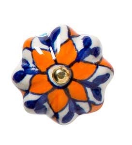 Ceramic Fiesta Knobs, Set of 5 - Blue