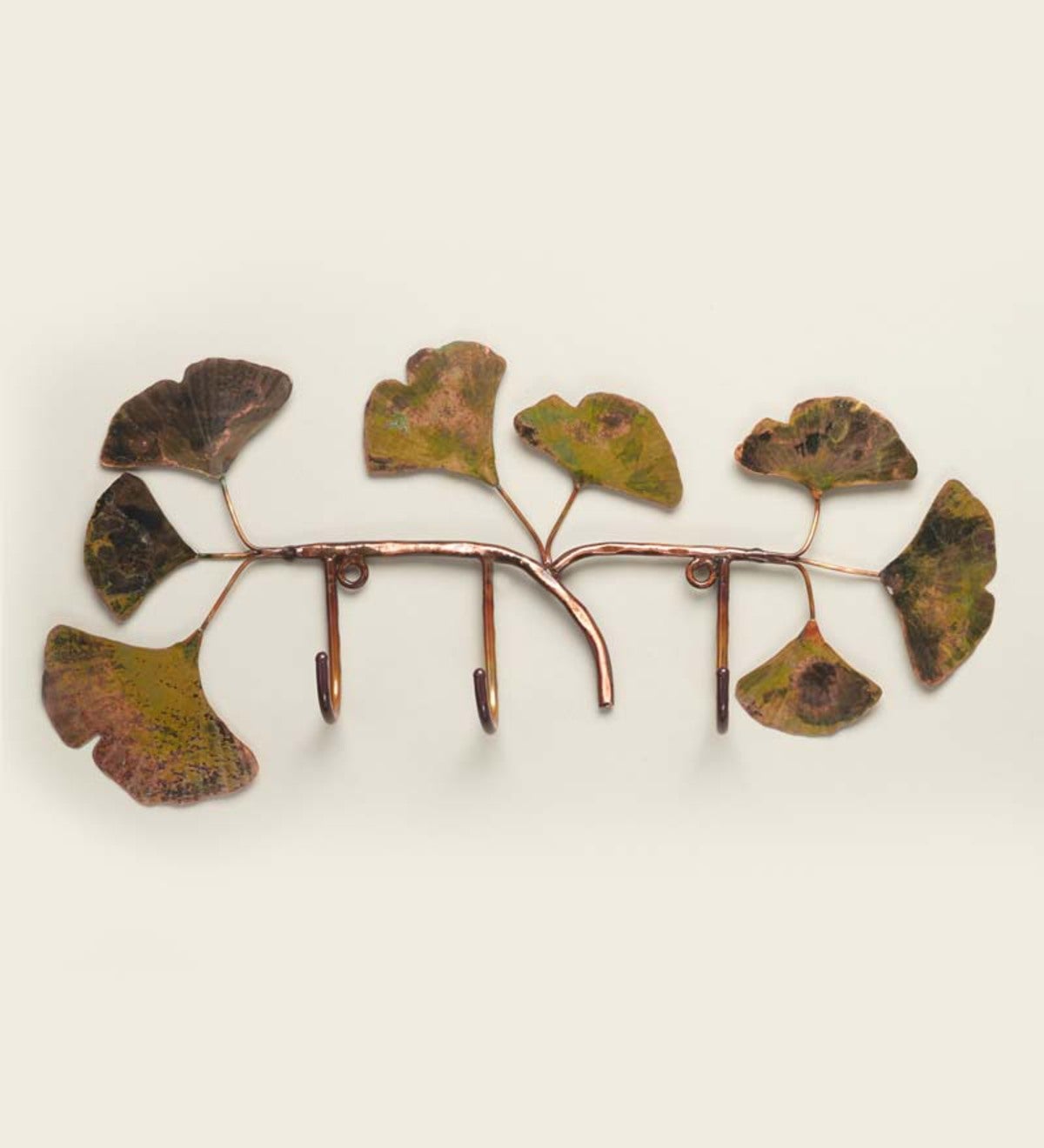 Handcrafted Copper Ginkgo Leaf Rack