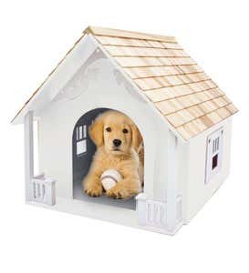 Wooden Heart Dog House - Red