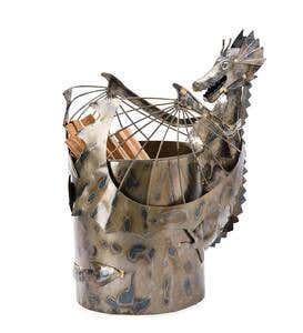Metal Dragon Fatwood Holder with 5 lbs. of Fatwood - Copper