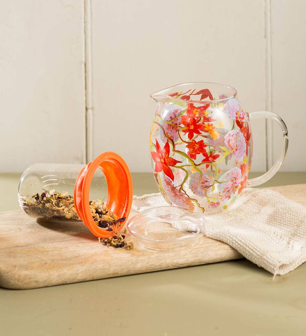 27 oz. Glass Teapot with Floral Design