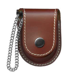 Pocket Watch with Chain, Magnifying Glass and Leather Pouch