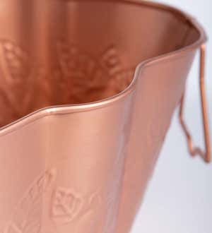 Leak-Proof Copper Plated Tub Embossed with Flowers