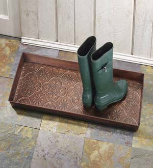 Hammered Metal Medallion Boot Tray—Copper