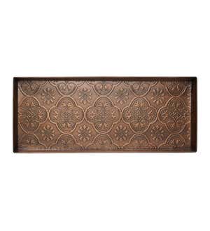 Hammered Metal Medallion Boot Tray—Copper