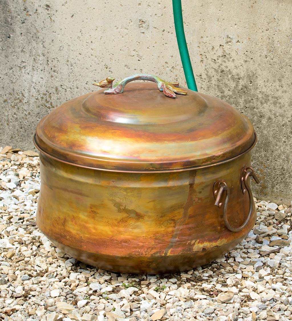 Antique-Looking Pot for Storing Garden Hose