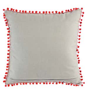 Jolly Santa Pom Pom Pillow