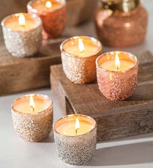 Metallic Textured Candle Gift Set, Set of 6