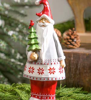 Santa and Tree Decorative Christmas Statue