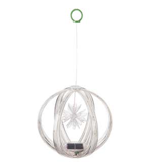 Solar Color Chasing Lighted Sphere Mobile - Snowflake