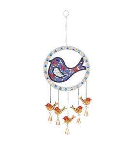 Beaded Metal Pollinator Wind Chime - Butterfly