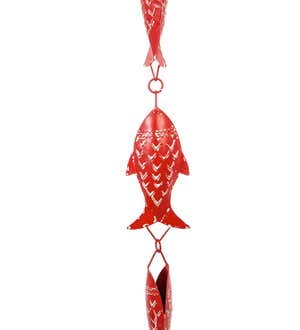 Double Sided Red Fish Rain Chain - Fish