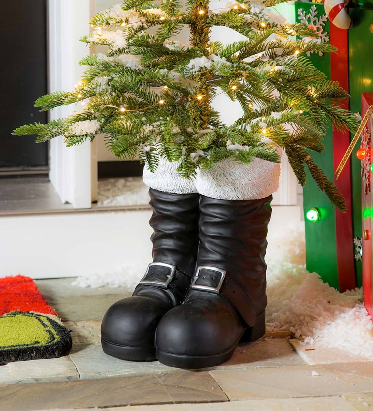 Santa Boots Resin Planter