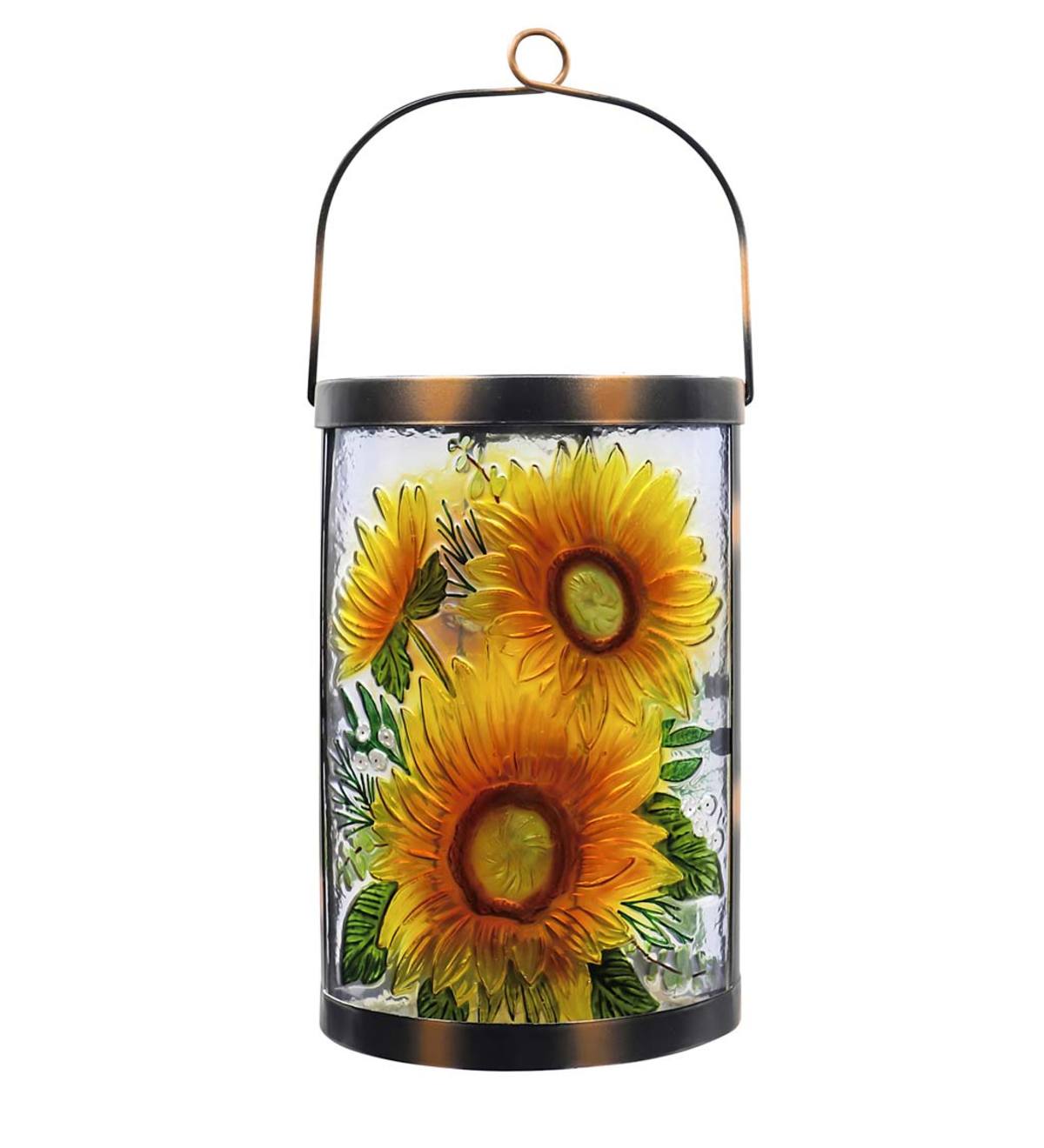 Harvest Sunflowers Solar Glass Lantern