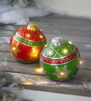 Lighted Indoor/Outdoor Decorative Ornament  - Green