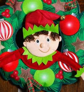 Mischievous Christmas Elf Hanging Door Decoration