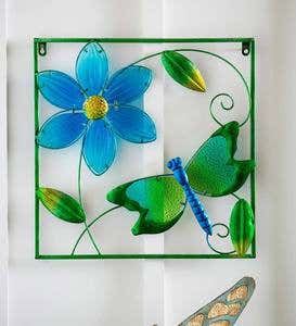 Dragonfly Metal and Glass Framed Wall Art