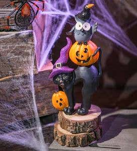 Black Cat and Owl Halloween Tablescape Decoration