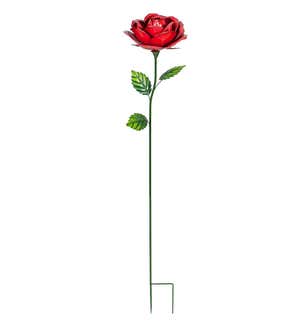 Large Metal Rose Stake - Red