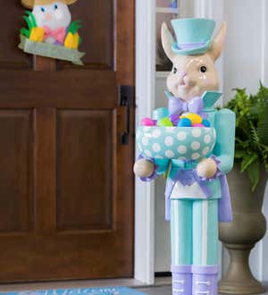 Giant Easter Bunny Garden Statue with Dish