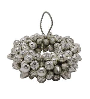 Double-Sided Silver Glass Ornament Wreath