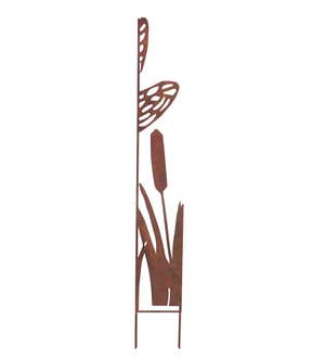 Metal Dragonfly Landscape Panel Stakes, Set of 5