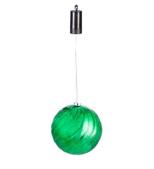 Indoor/Outdoor Shatterproof Holiday LED Lighted Hanging Ornament, Set of 2 - Red and Green