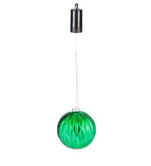 Indoor/Outdoor Shatterproof Holiday LED Lighted Hanging Ornament, Green and Red - Red and Green